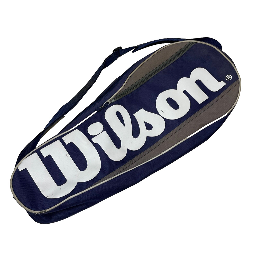 Wilson Tennis Racquet Bag Shoulder Strap & Handle Navy/Gray/White Racket Carrier